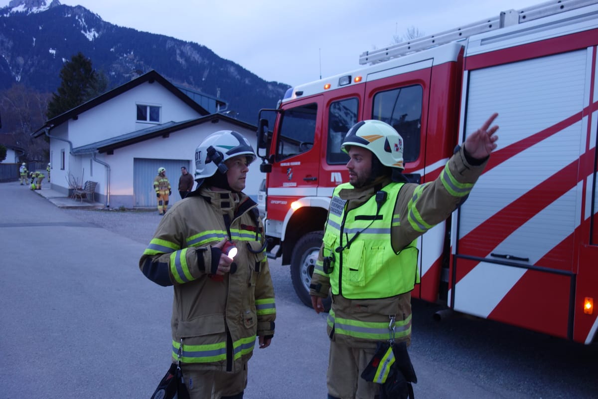 Gemeinschaftsübung - Gebäudebrand in Lechaschau